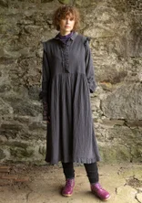 Robe unie "Frigg" en coton biologique - gris cendré foncé
