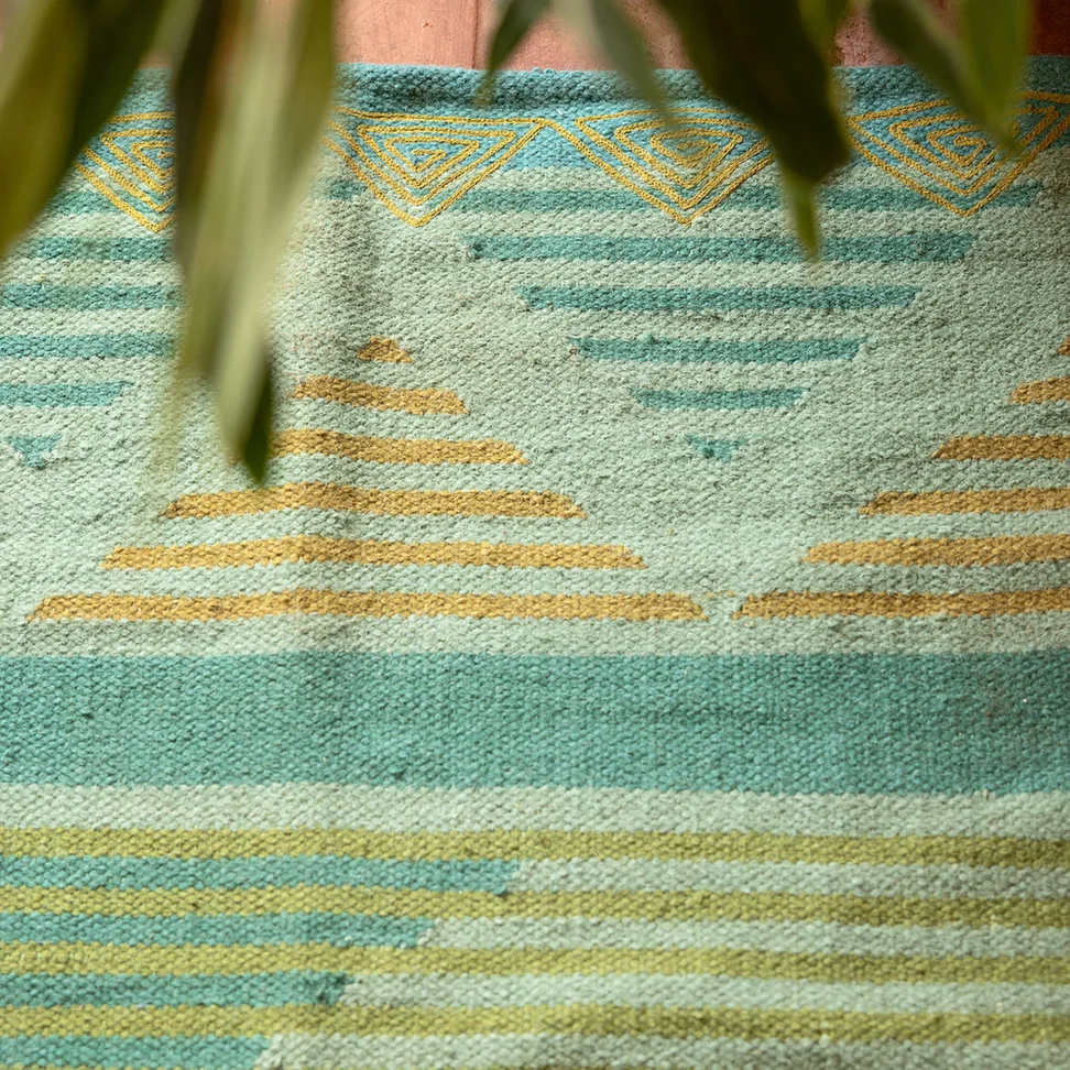 “Andes” rug in wool - dusty green