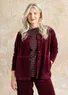 Gilet uni en velours de coton biologique/polyester recyclé (aubergine L)