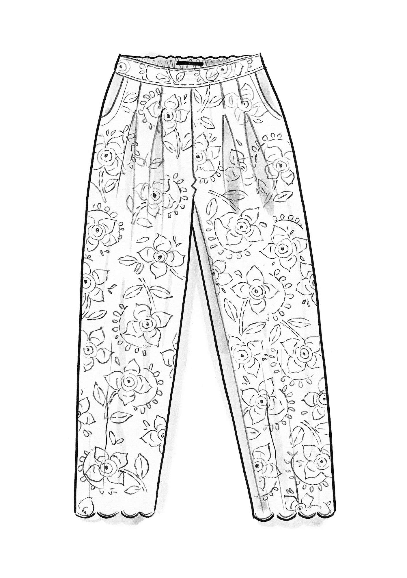 Pantalon  Kinari  en coton biologique tissé gris chaud clair
