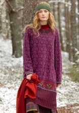 Strickkleid „Alma“ aus Bio-/Recycling-Baumwolle - aubergine
