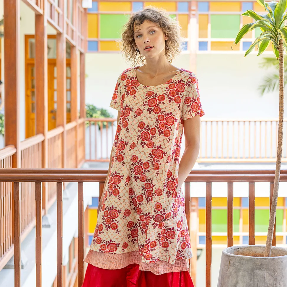 Robe "Rema" en jersey de coton biologique - coquillage