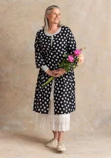 Kleid „Tindra“ aus Bio-Baumwollgewebe - schwarz-gemustert