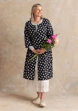 Robe tissée ”Tindra” en coton biologique - noir/motif