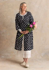 Robe tissée ”Tindra” en coton biologique - noir/motif