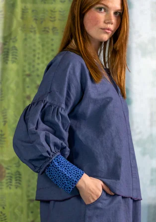 Bluse „Twin“ aus Leinen/Öko-Baumwolle - hellblau