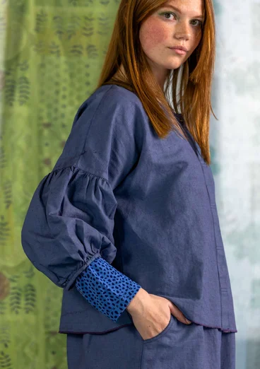 Bluse „Twin“ aus Leinen/Öko-Baumwolle - hellblau