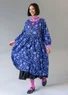 Geblümtes oder einfarbiges Kleid „Leah“ aus luftiger Bio-Baumwolle (dunkellavendel-gemustert L)