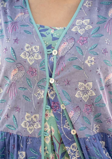 “Nightingale” woven dress in organic cotton - sky blue