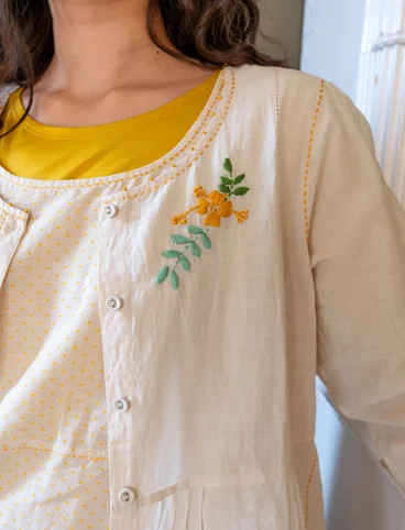 “Shimla” organic cotton/linen smock blouse - mandelmjlk