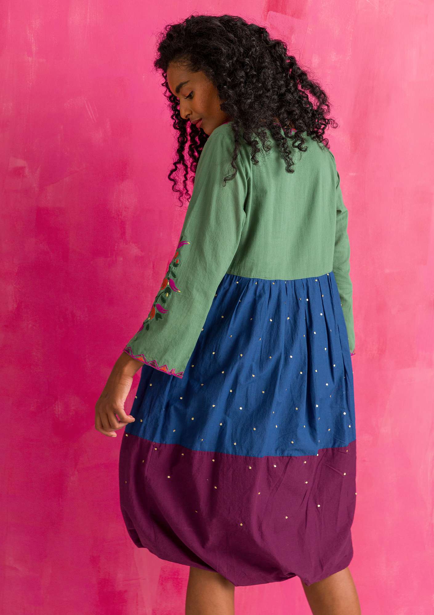 Kleid „Volcano“ aus Öko-Baumwollgewebe meeresgrün thumbnail
