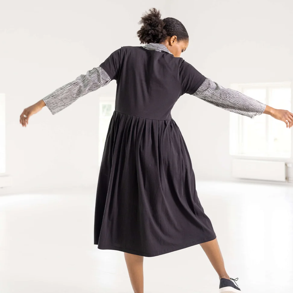 Robe ”June” en jersey de coton biologique - noir