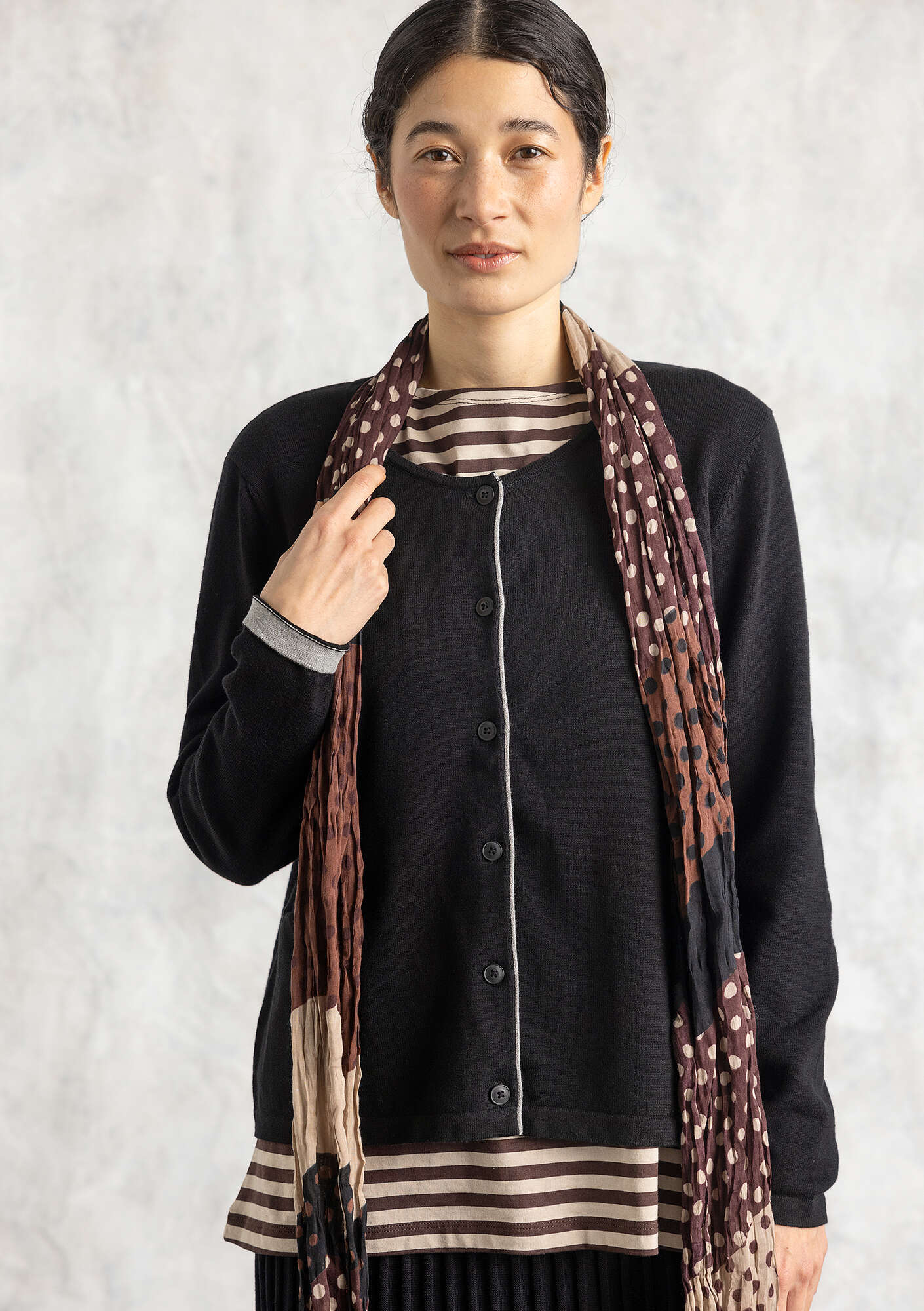Pull Cardigan Volcom En Coton Bio Noir - Taille L/54, Manches Longues Brodées