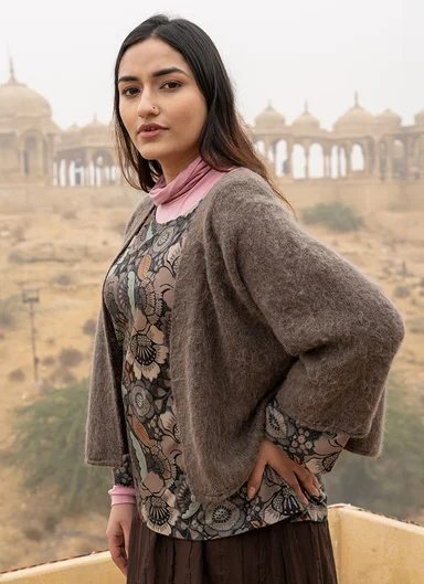 “Sora” cardigan in an alpaca blend