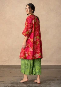 Kimono "Ayaka" en coton biologique - cerise