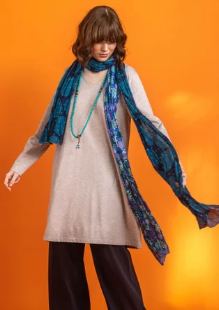 Tricot tuniek "Oriana" van biologisch katoen/modal - lichtaardappel gemêleerd