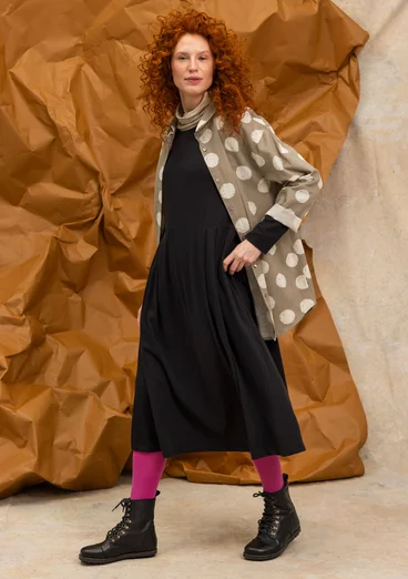Gemustertes oder einfarbiges Jerseykleid „Frida“ aus Bio-Baumwolle - schwarz