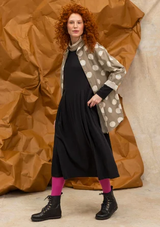 Gemustertes oder einfarbiges Jerseykleid „Frida“ aus Bio-Baumwolle - schwarz