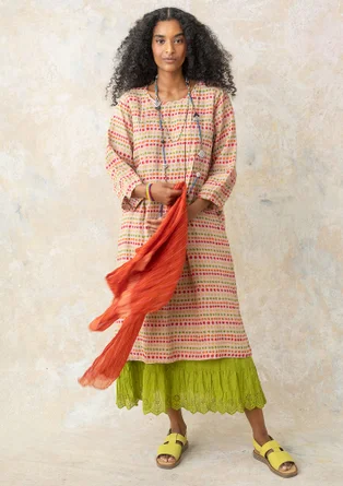 Kleid „Lillian“ aus Leinengewebe - rosa sand-gemustert