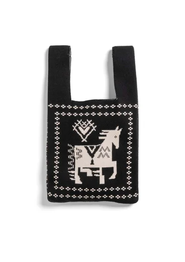 Stricktasche „Skåne“ aus Bio-/Recycling-Baumwolle - schwarz