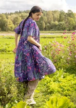 Vævet kjole "Iris" i økologisk bomuld - mrk0SP0ametist
