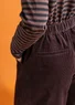 Corduroy pants in organic cotton/spandex (dark aubergine M)