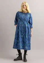 "Cleo" woven dress in organic cotton - indigo blue