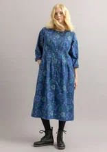 "Cleo" woven dress in organic cotton - indigo blue