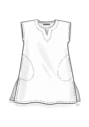 “Rut” woven viscose/linen tunic - black