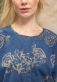 “Rose hip” woven organic cotton blouse - indigo