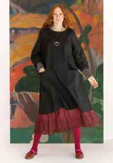Webkleid „Benedita“ aus Bio-Baumwolle - schwarz