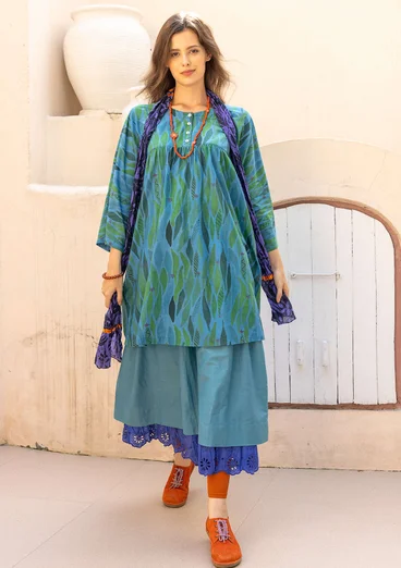 Webkleid „Marie“ aus Bio-Baumwolle/Seide - indigofera/gemustert