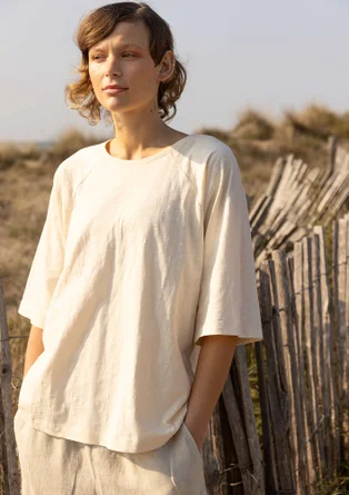Organic cotton/linen jersey top - feather