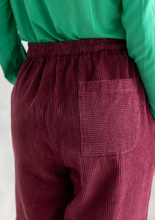 “Rime” corduroy pants in organic cotton - burgundy