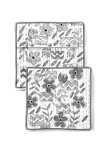 “Drömmar” organic cotton quilted cushion cover - rowan