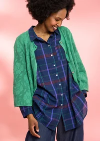Gilet "Blomstra" en maille de coton biologique/recyclé - malachite