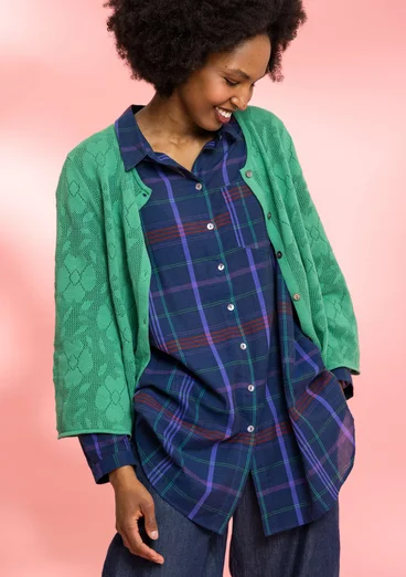Gilet "Blomstra" en maille de coton biologique/recyclé - malachite