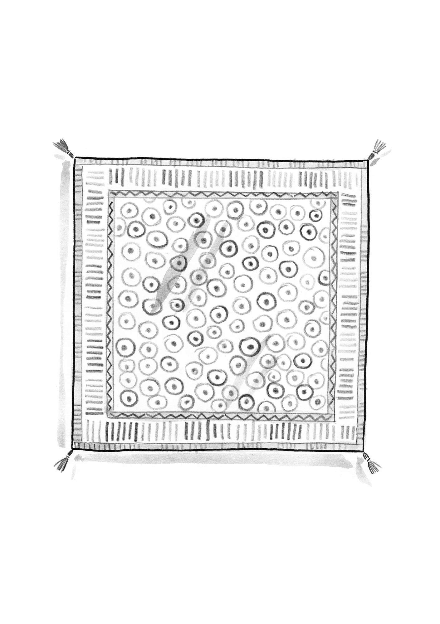 “Meringue” tablecloth in organic cotton multi-color