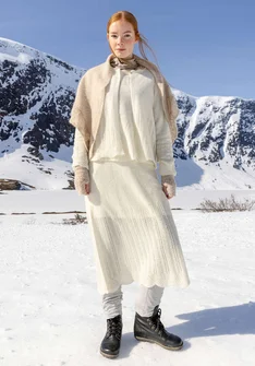 Strikket nederdel "Forgetmenot" i alpakablanding - ubleget