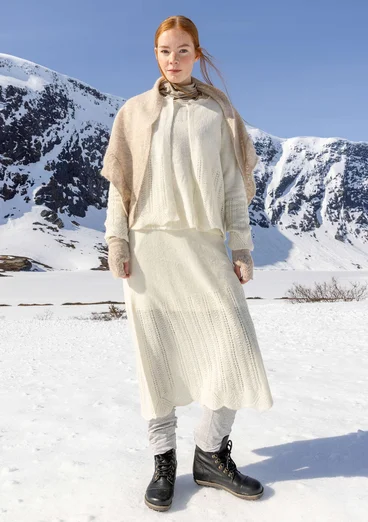 Strikket nederdel "Forgetmenot" i alpakablanding - ubleget