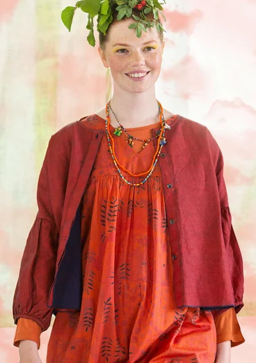 Bluse „Twin“ aus Leinen/Öko-Baumwolle - curryrot
