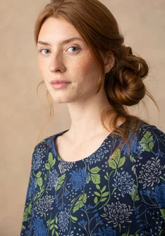 Shirt „Krysantemum“ aus Bio-Baumwolle/Modal - dunkelindigo