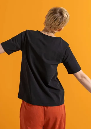 Jerseyshirt „Theia“ aus Bio-Baumwolle/Elasthan - schwarz