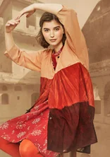 "Marigold" organic cotton smock blouse - madder red