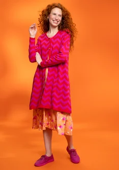 Gemusterte Strickjacke „Zigzag“ aus Bio-Baumwolle - hibiskus