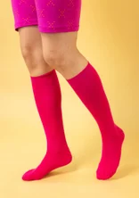 Kniestrümpfe aus Bio-Baumwolle - cerise