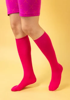 Organic cotton knee-highs - cerise