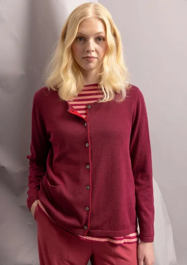 Cardigan "Ina" i økologisk bomuld/lyocell - purpur
