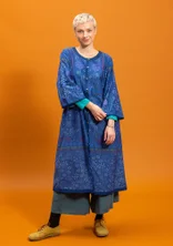 “Cassiopeia” woven dress in organic cotton/silk - porcelain blue