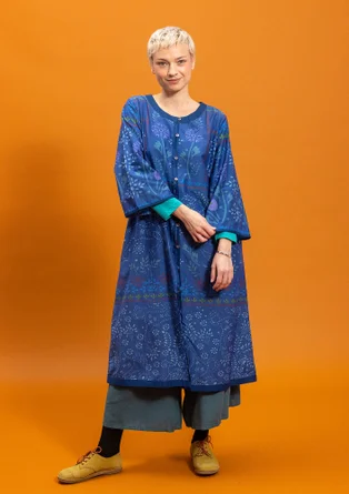 “Cassiopeia” woven organic cotton/silk dress - porcelain blue